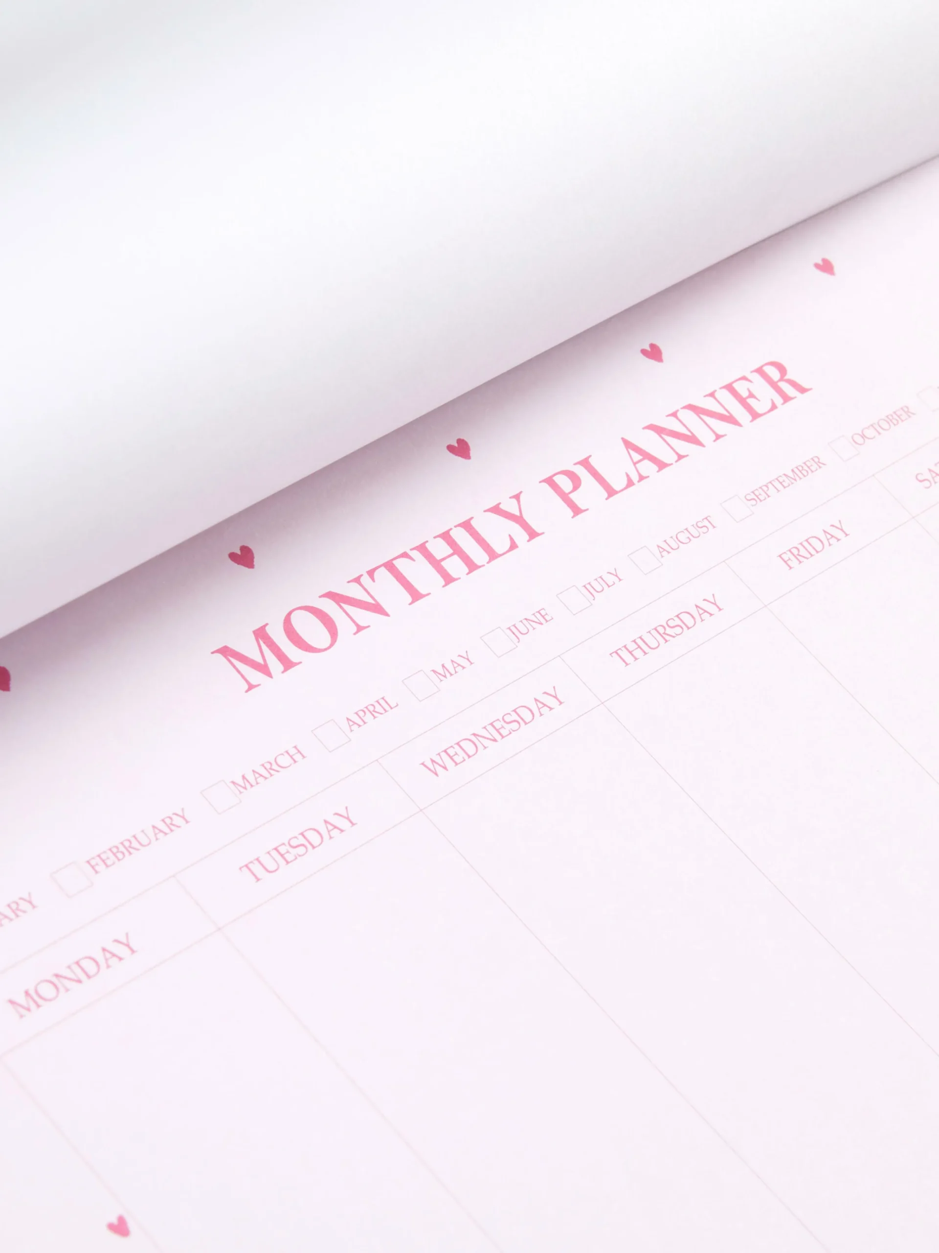 Discount A4-Monatsplaner Mit Herzmuster Kinder Notizbücher