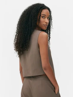 Online Asymmetrische Weste Mit Knopfleiste Damen Blazer