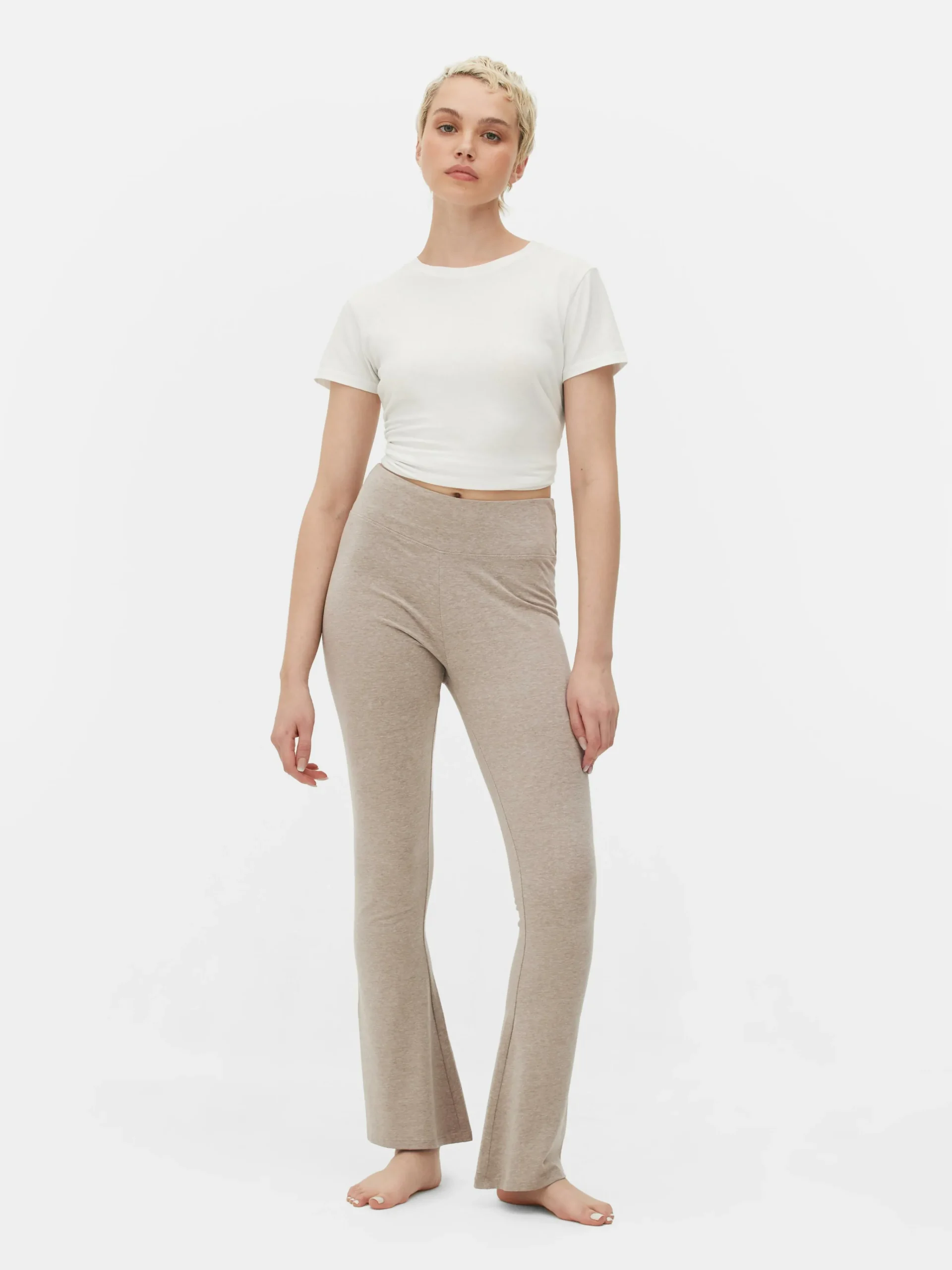 Sale Ausgestellte Leggings Mit Hohem Bund Damen Hosen Und Leggings