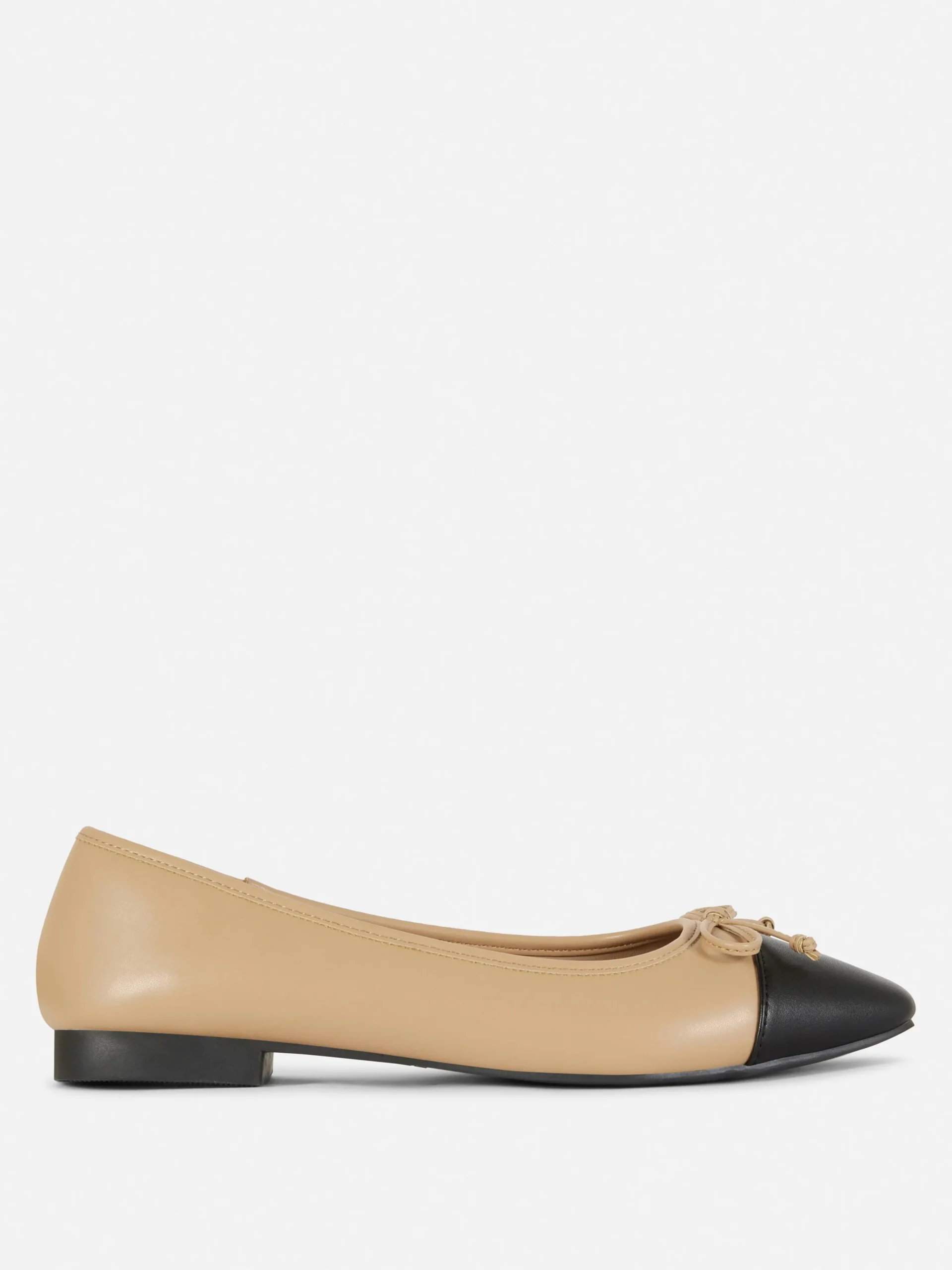 Online Ballerinas Mit Kontrastierender Zehenkappe Damen Flache Schuhe