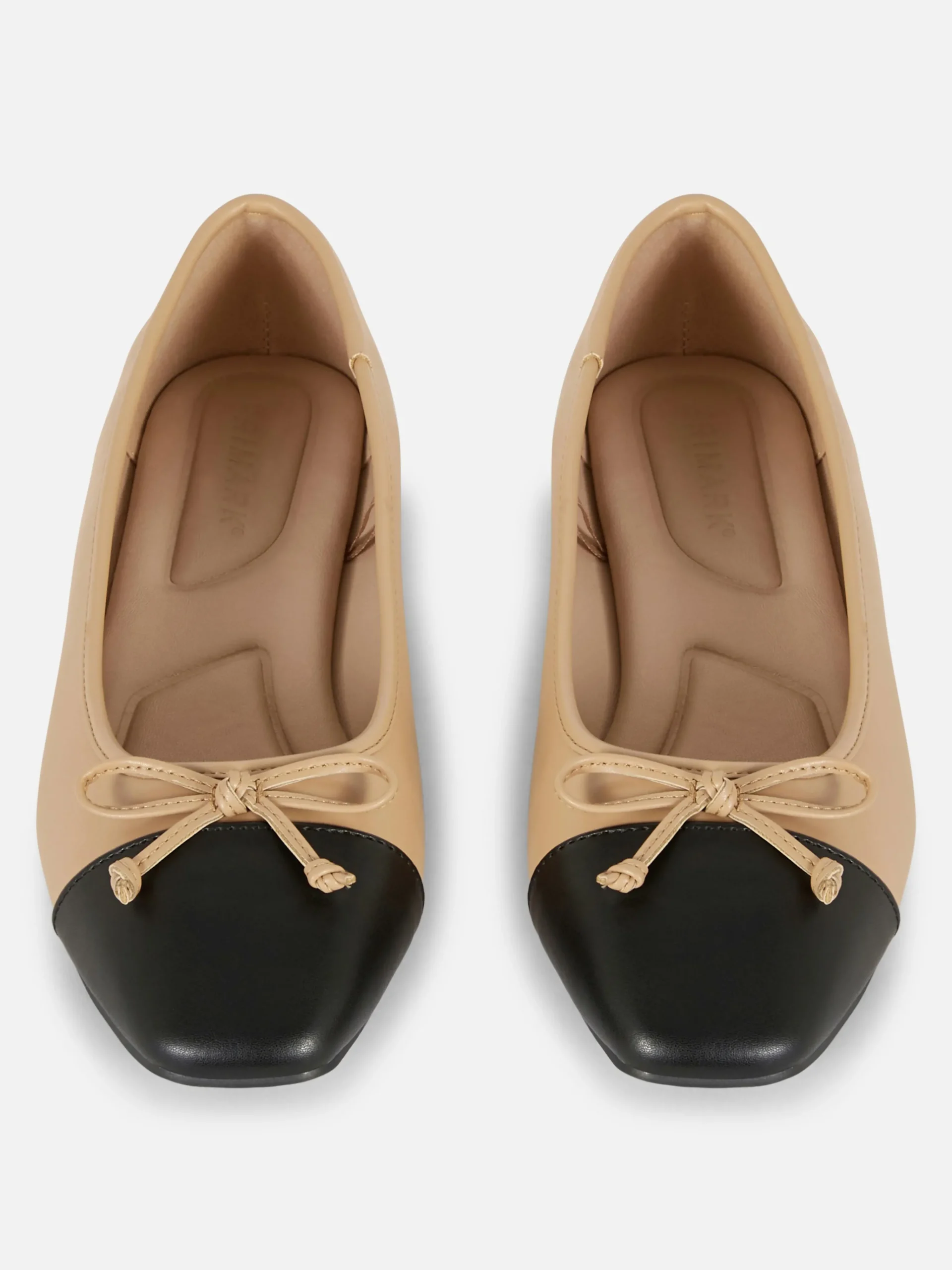 Online Ballerinas Mit Kontrastierender Zehenkappe Damen Flache Schuhe
