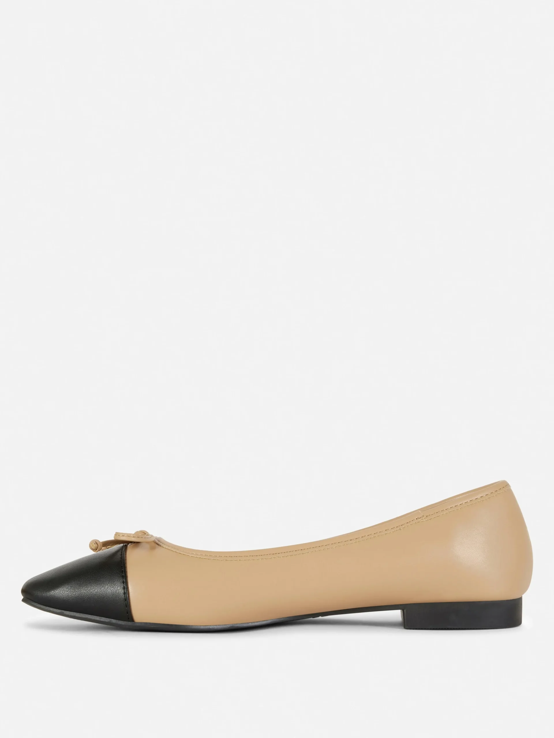 Online Ballerinas Mit Kontrastierender Zehenkappe Damen Flache Schuhe