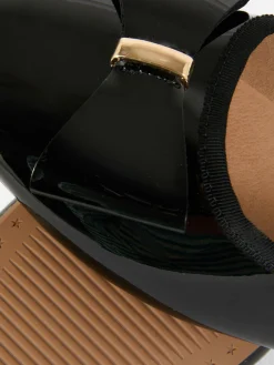 New Ballerinas Mit Schleife In Lackoptik Kinder Flache Schuhe