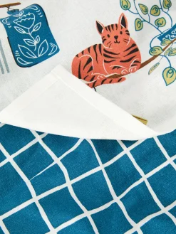 Bedruckte Geschirrtücher, 2er-Pack Geschirr