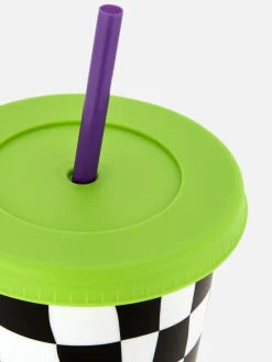 New „Beetlejuice“ Becher Mit Trinkhalm Halloween-Deko Und Süßigkeiten|Beetlejuice