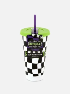 New „Beetlejuice“ Becher Mit Trinkhalm Halloween-Deko Und Süßigkeiten|Beetlejuice