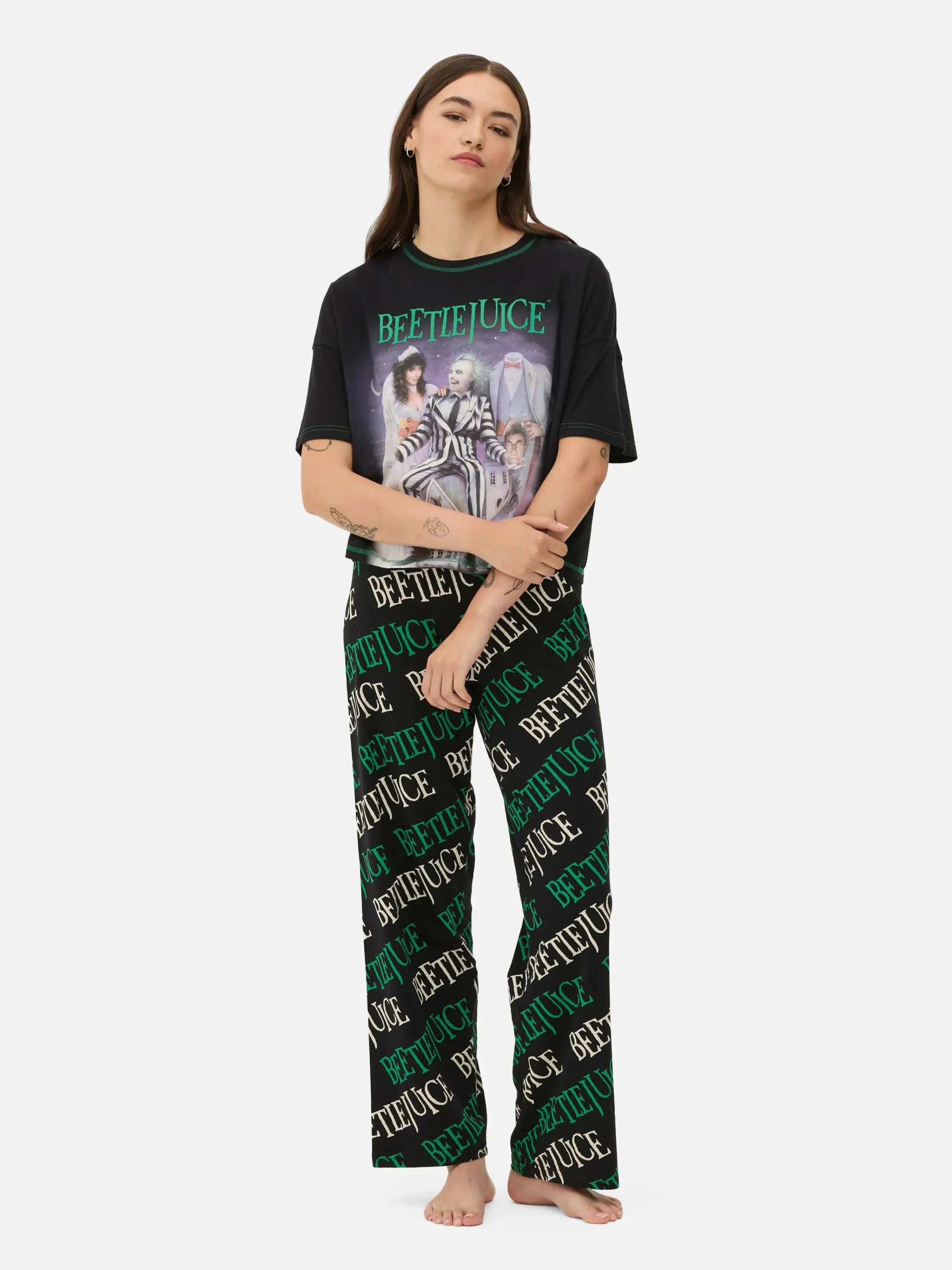 Clearance „Beetlejuice“ Schlafanzug Mit Logo Damen Beetlejuice|Halloween Alle