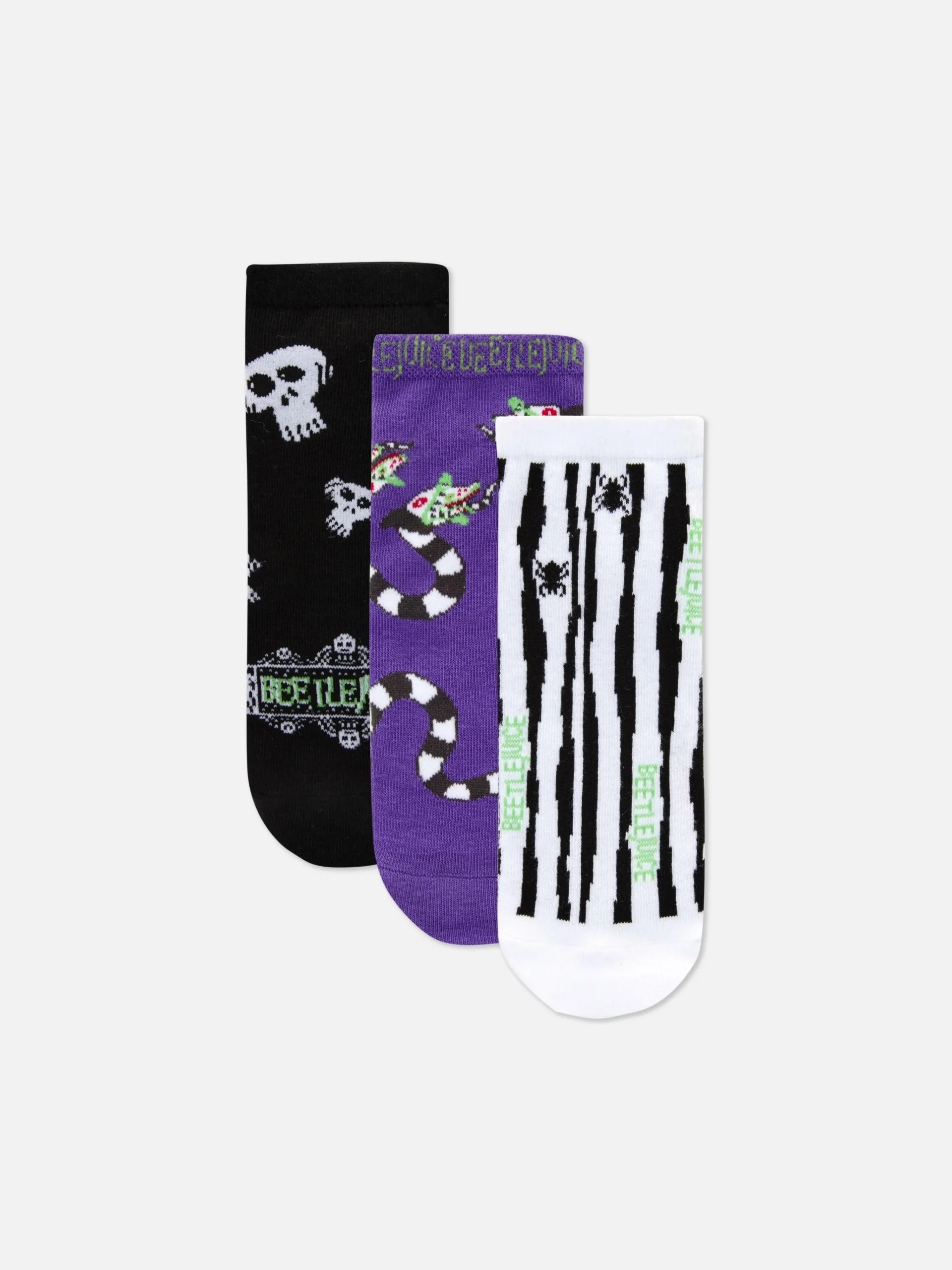 Sale „Beetlejuice“ Sneakersocken, 3er-Pack Damen Beetlejuice|Halloween Alle