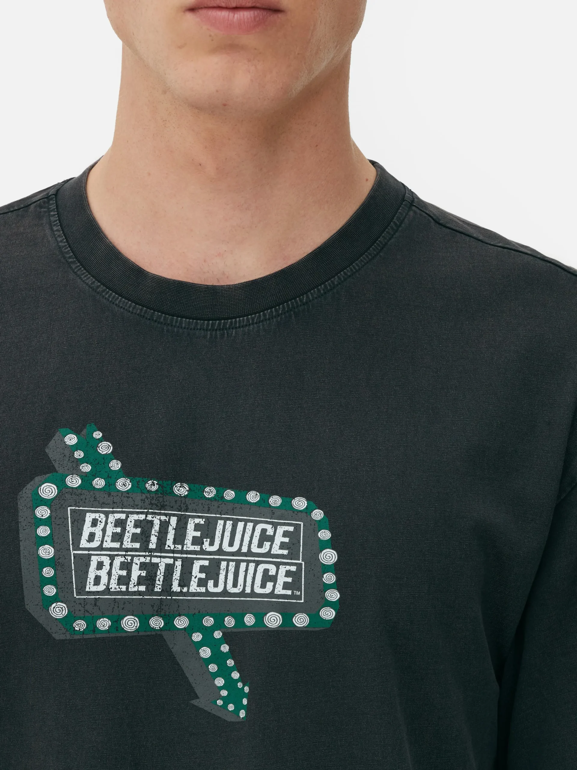 Outlet „Beetlejuice“ T-Shirt In Verwaschener Optik Herren Beetlejuice|Halloween Alle