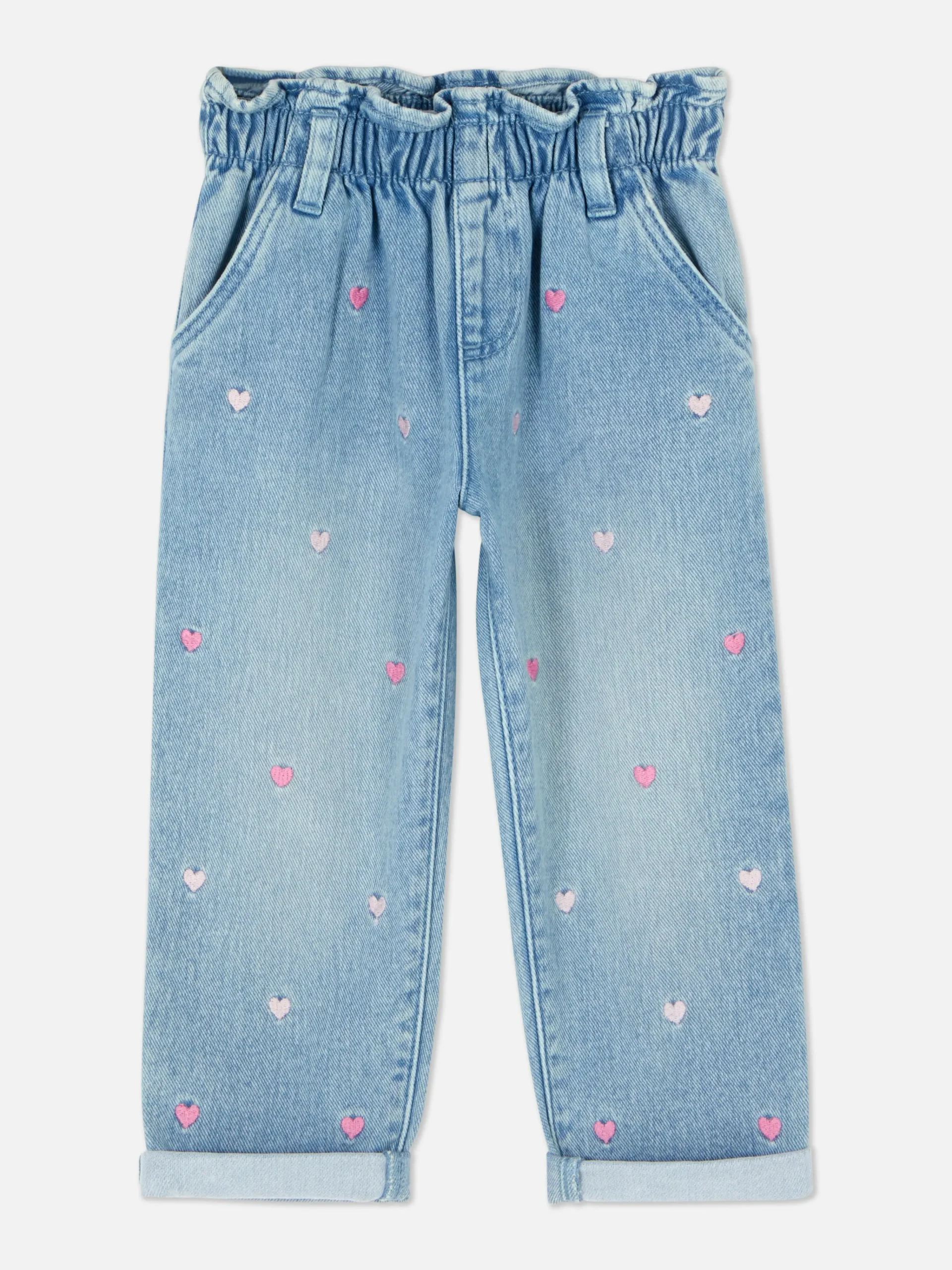 Hot Bestickte Denim-Jeans Mit Herzmotiv Hosen Und Leggings