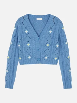Clearance Bestickter Cardigan Mit V-Ausschnitt Kinder Pullover Und Cardigans