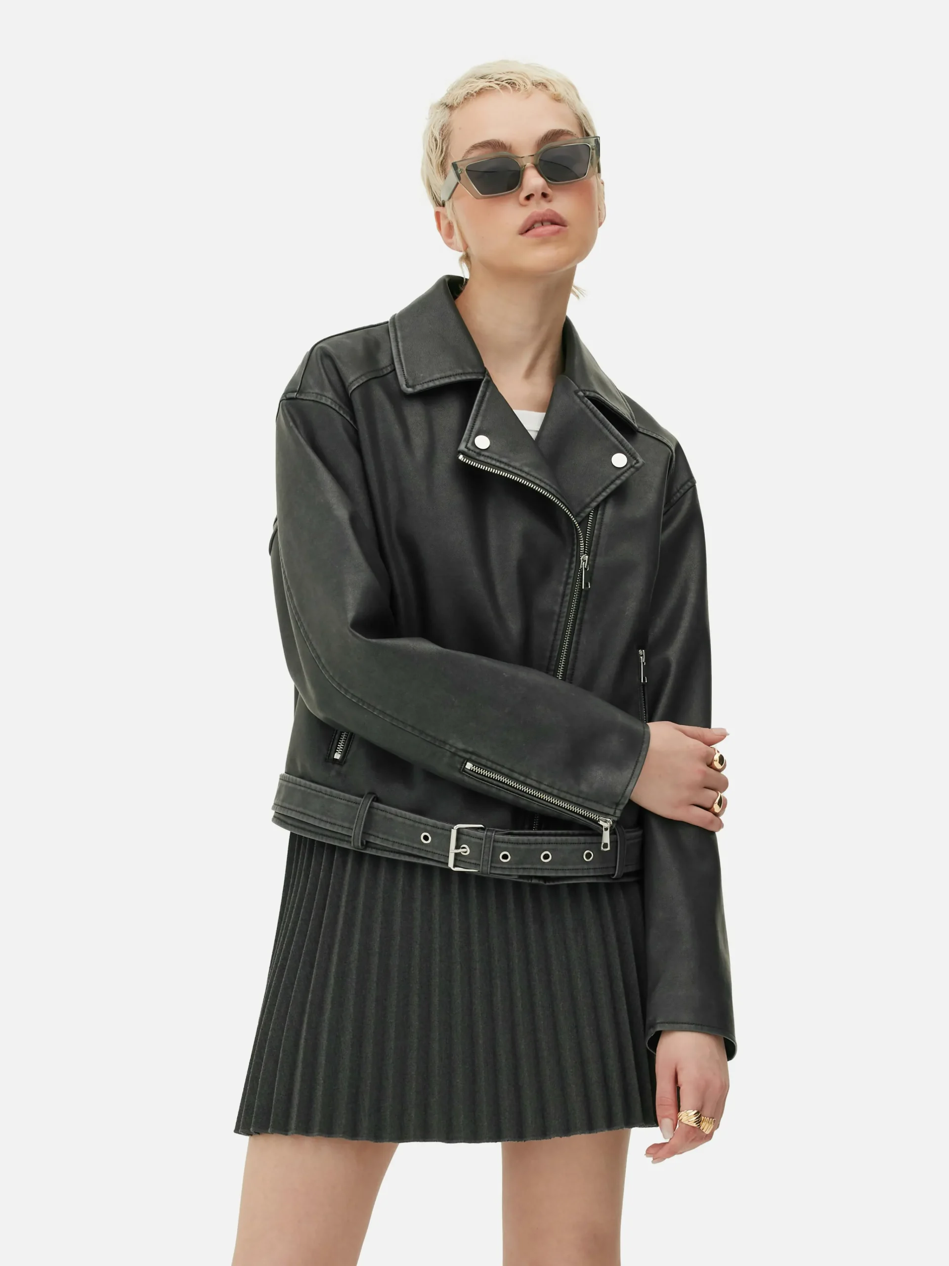 Online Bikerjacke Aus Kunstleder Im Used-Look Damen Jacken Und Mäntel