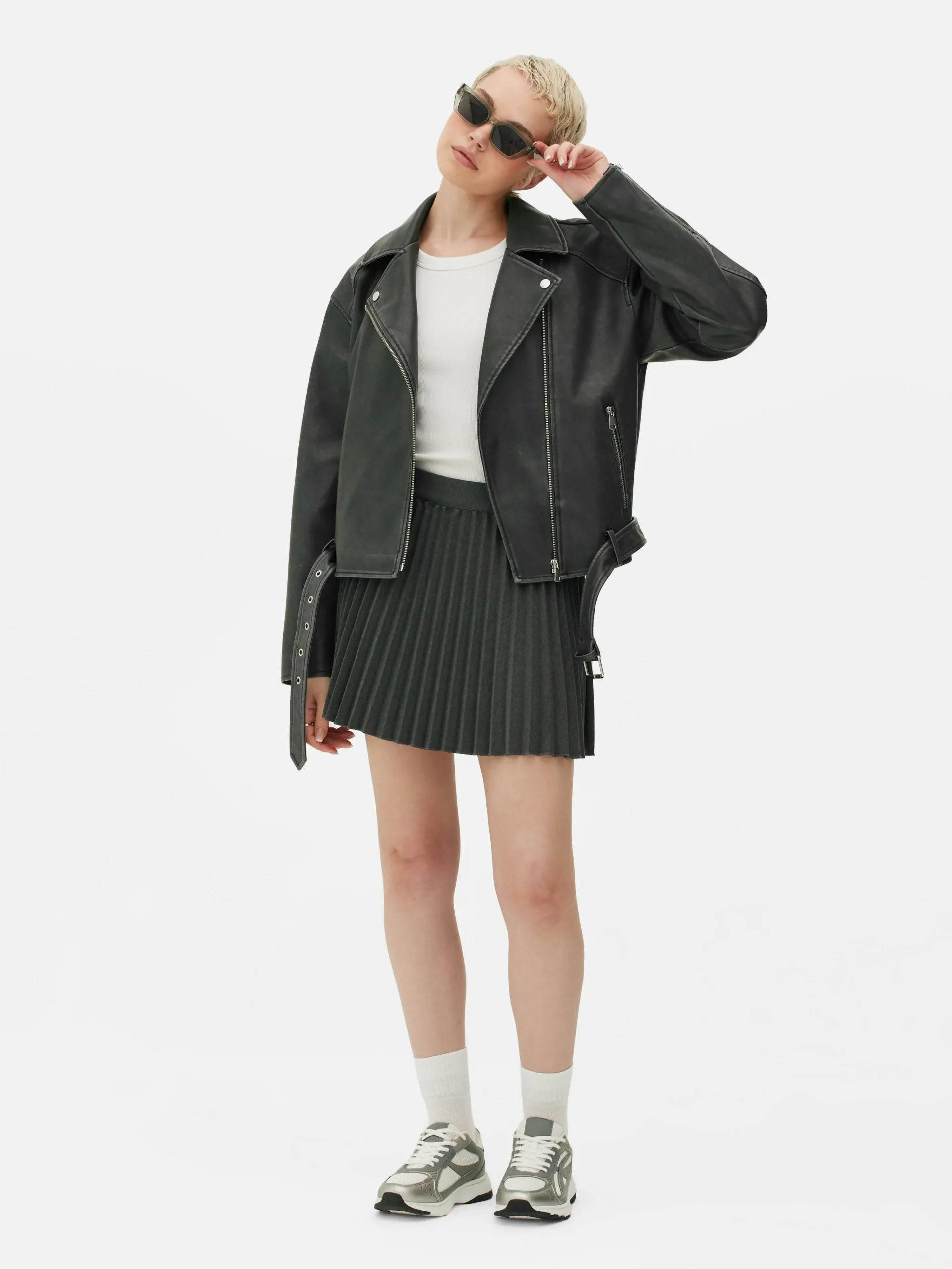 Online Bikerjacke Aus Kunstleder Im Used-Look Damen Jacken Und Mäntel