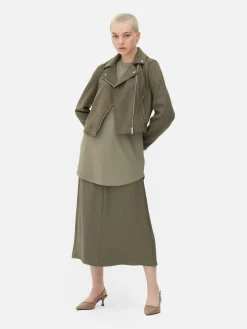 Clearance Bikerjacke In Wildleder-Optik Damen Jacken Und Mäntel