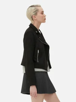 Hot Bikerjacke In Wildleder-Optik Damen Jacken Und Mäntel