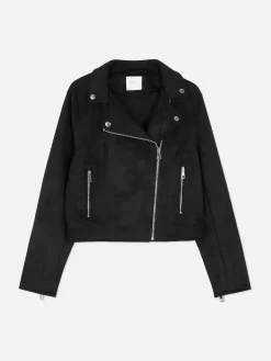 Hot Bikerjacke In Wildleder-Optik Damen Jacken Und Mäntel