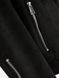 Hot Bikerjacke In Wildleder-Optik Damen Jacken Und Mäntel