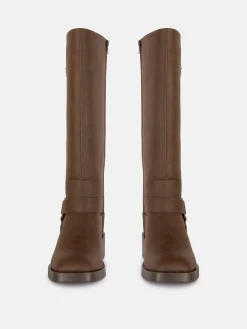 Discount Bikerstiefel Mit Eckiger Zehenpartie Damen Stiefel