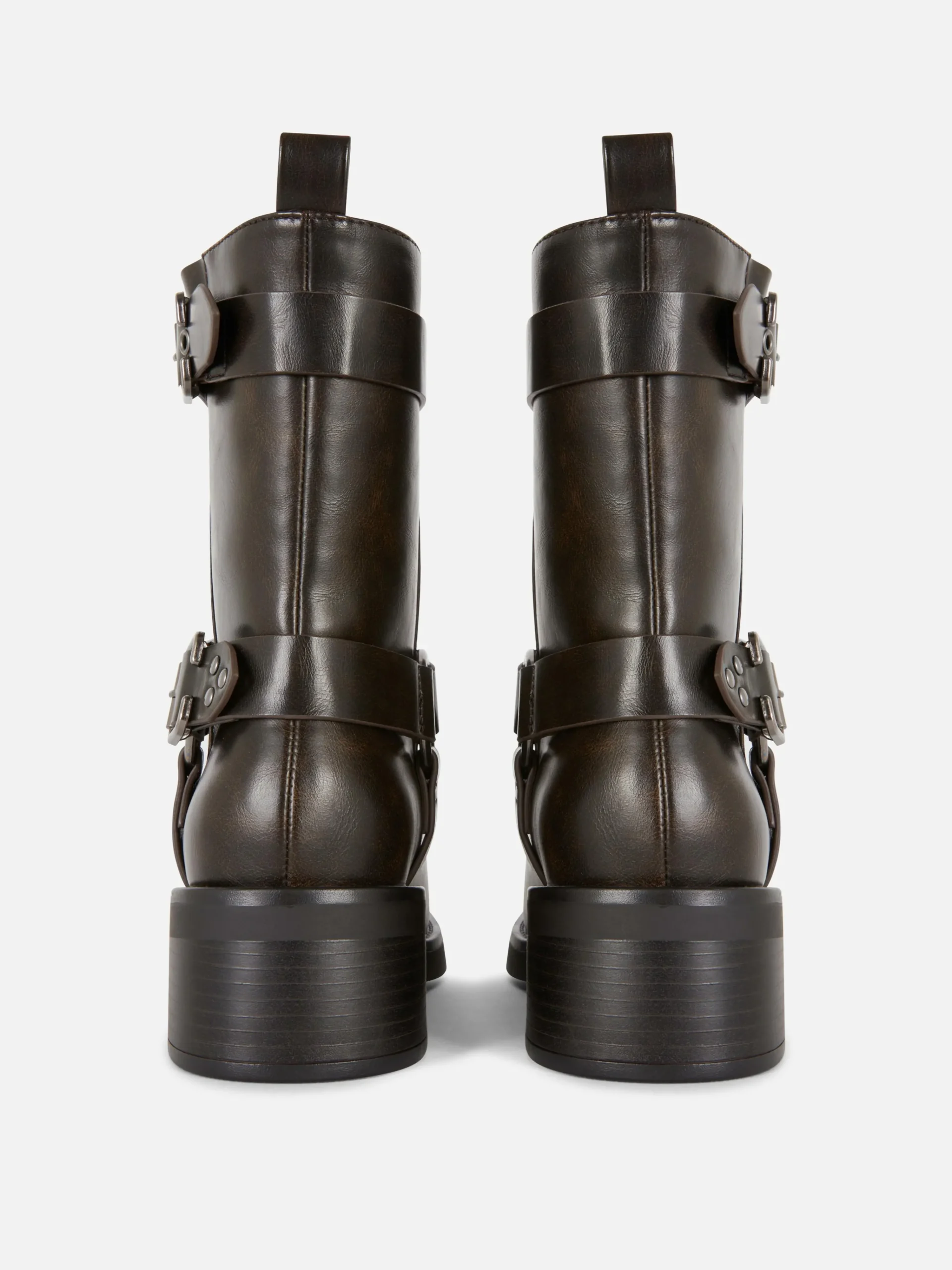 Discount Bikerstiefeletten Aus Kunstleder Damen Stiefel