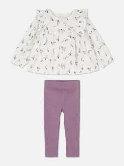 Hot Bluse Und Gerippte Leggings Mit Blumenmuster Im Set Sets Und Outfits