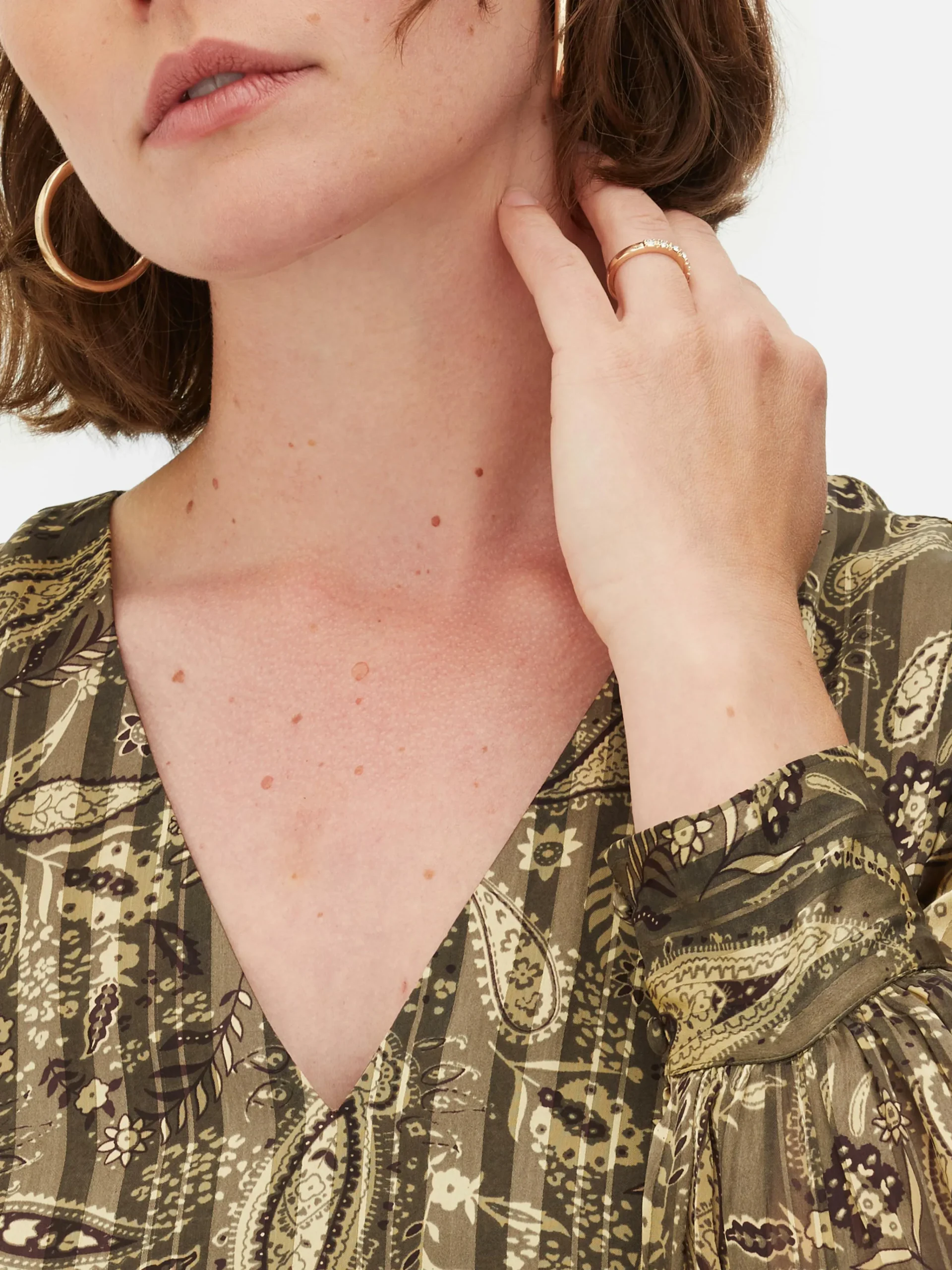 Online Boho-Midaxikleid Mit V-Ausschnitt Damen Kleider