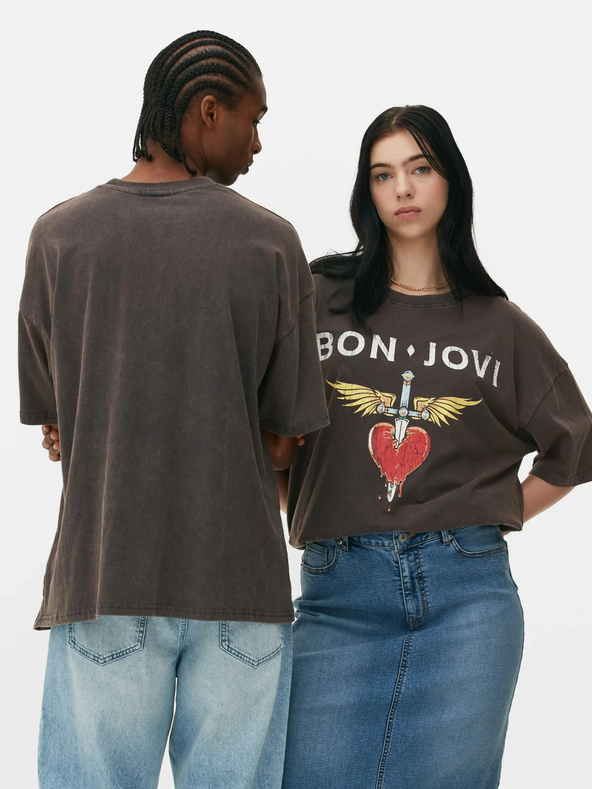 Online „Bon Jovi“ T-Shirt Im Oversized-Look Damen/Herren Grafik-T-Shirts Und -Sweatshirts|Tops Und T-Shirts