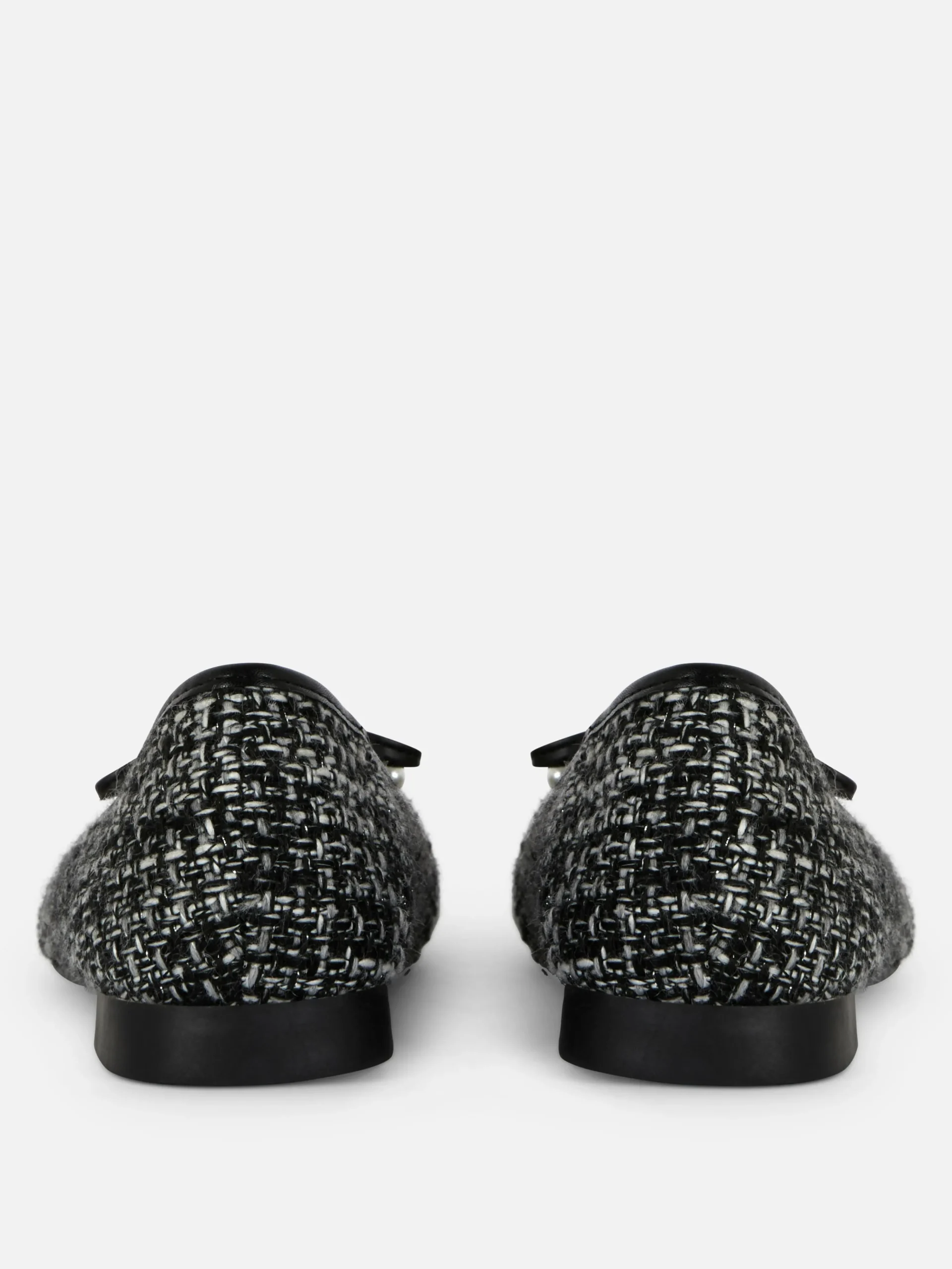 Discount Bouclé-Ballerinas Mit Kontrastierender Zehenkappe Damen Flache Schuhe