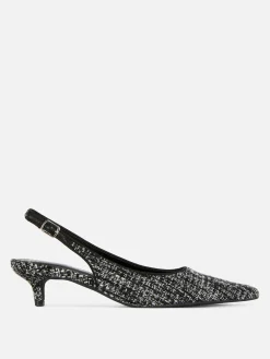 Clearance Bouclé-Slingback-Pumps Mit Kitten-Heels Damen Heels