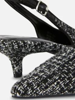 Clearance Bouclé-Slingback-Pumps Mit Kitten-Heels Damen Heels