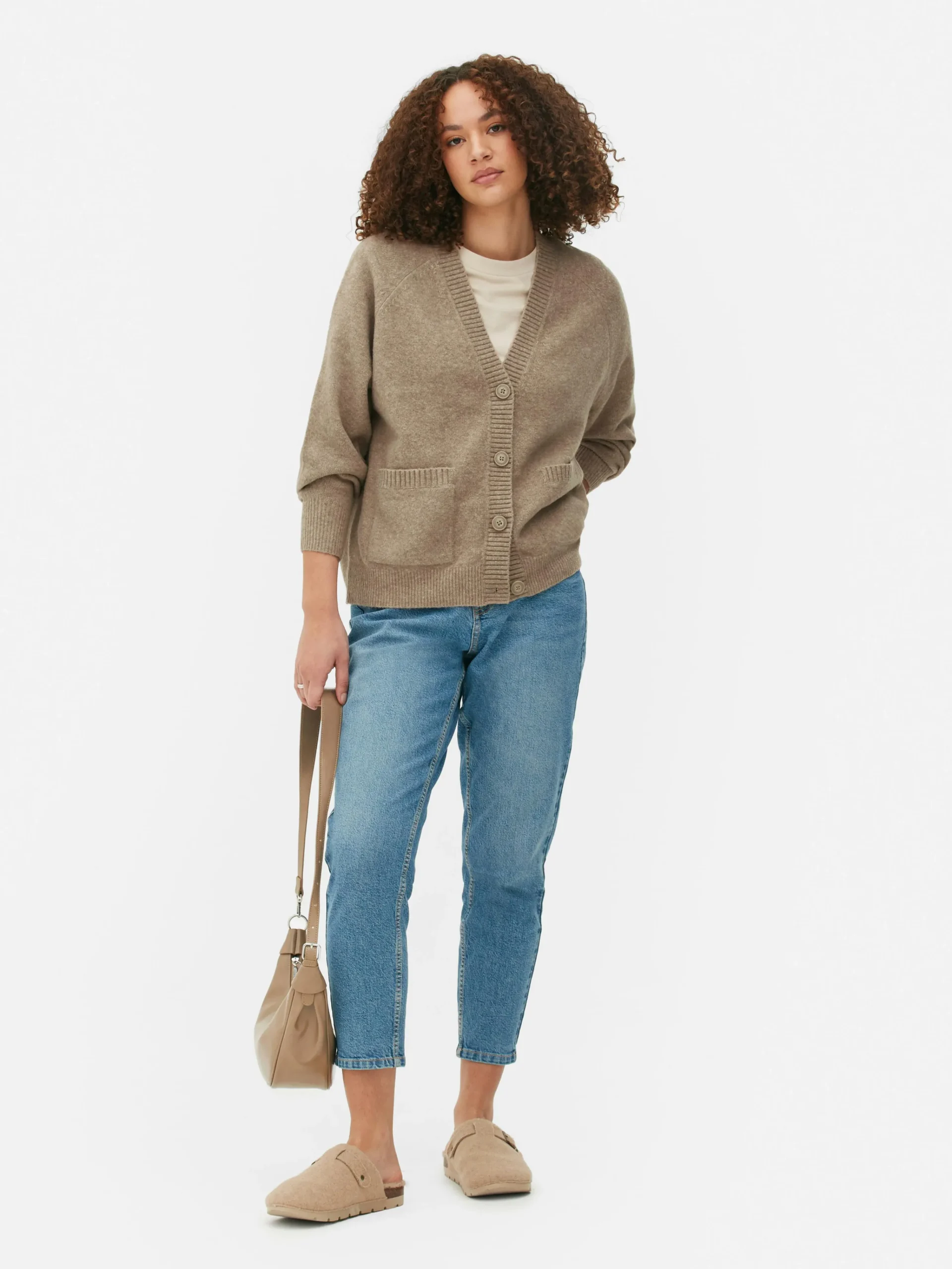 Sale Boyfriend-Strickcardigan Mit V-Ausschnitt Damen Pullover Und Cardigans