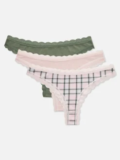 Hot Brazil-Taillenslips Mit Spitzenbesatz, 3er-Pack Damen Slips