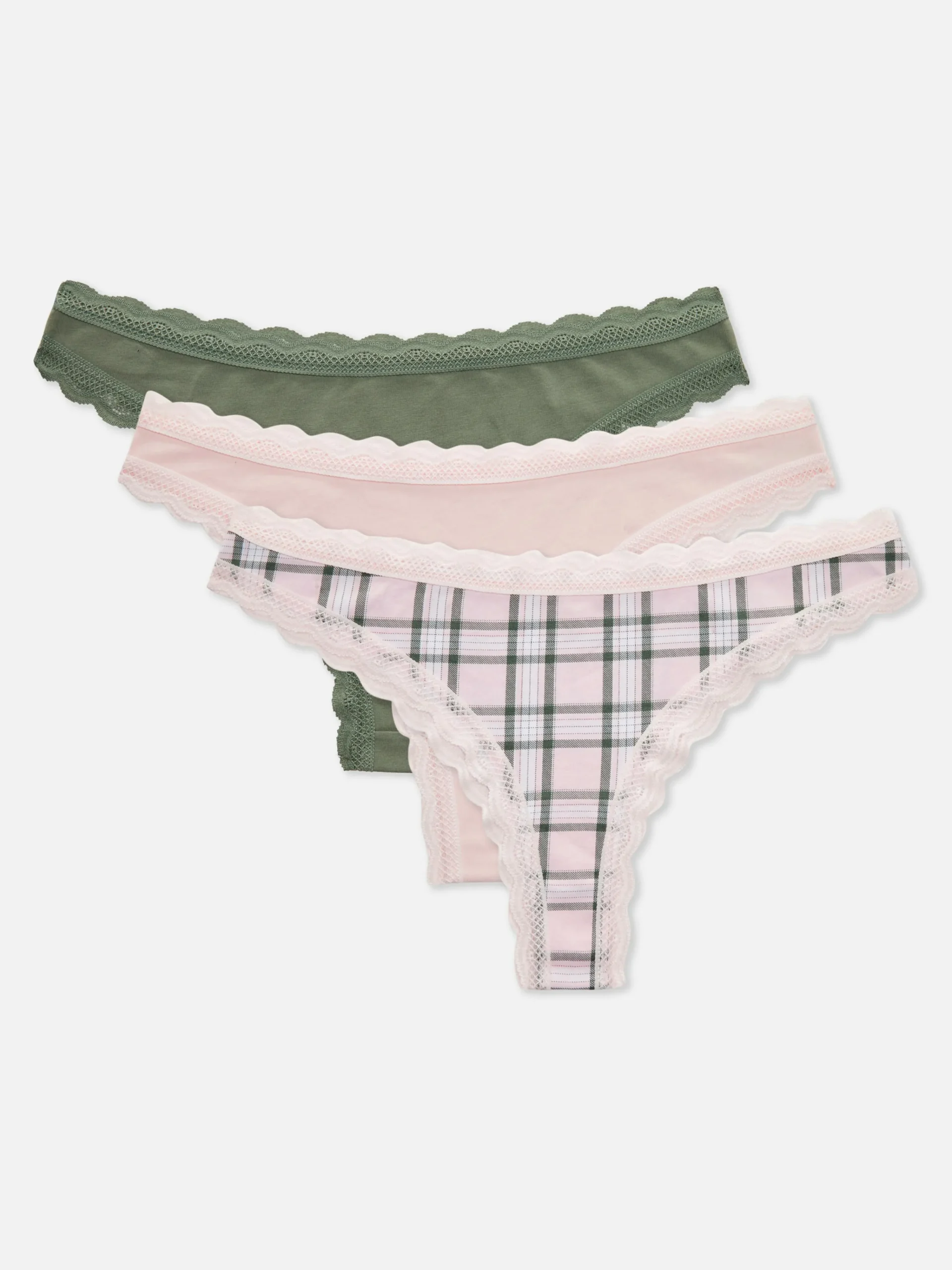 Hot Brazil-Taillenslips Mit Spitzenbesatz, 3er-Pack Damen Slips