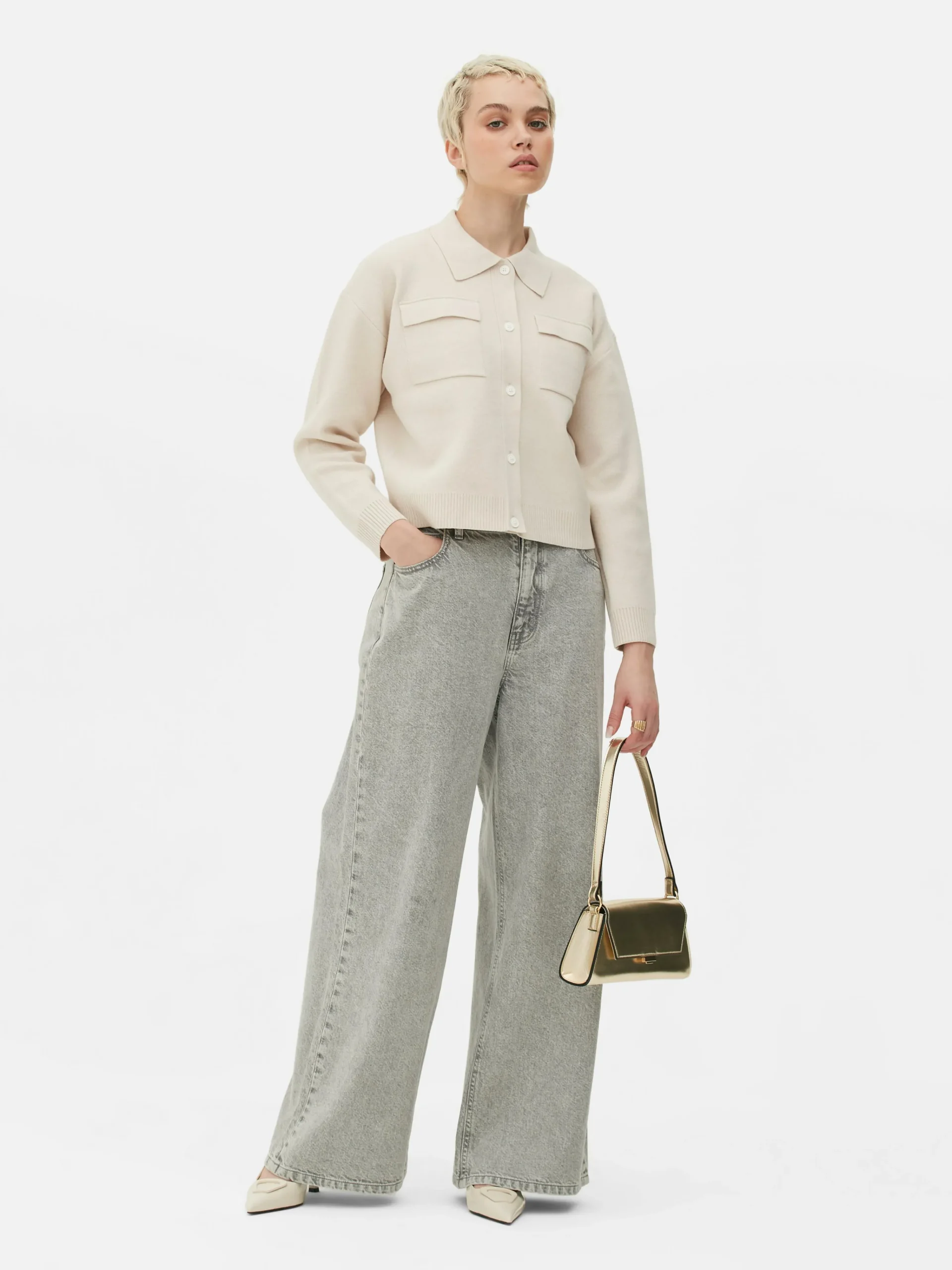 New Cardigan Mit Knopfleiste Und Kragen Damen Pullover Und Cardigans