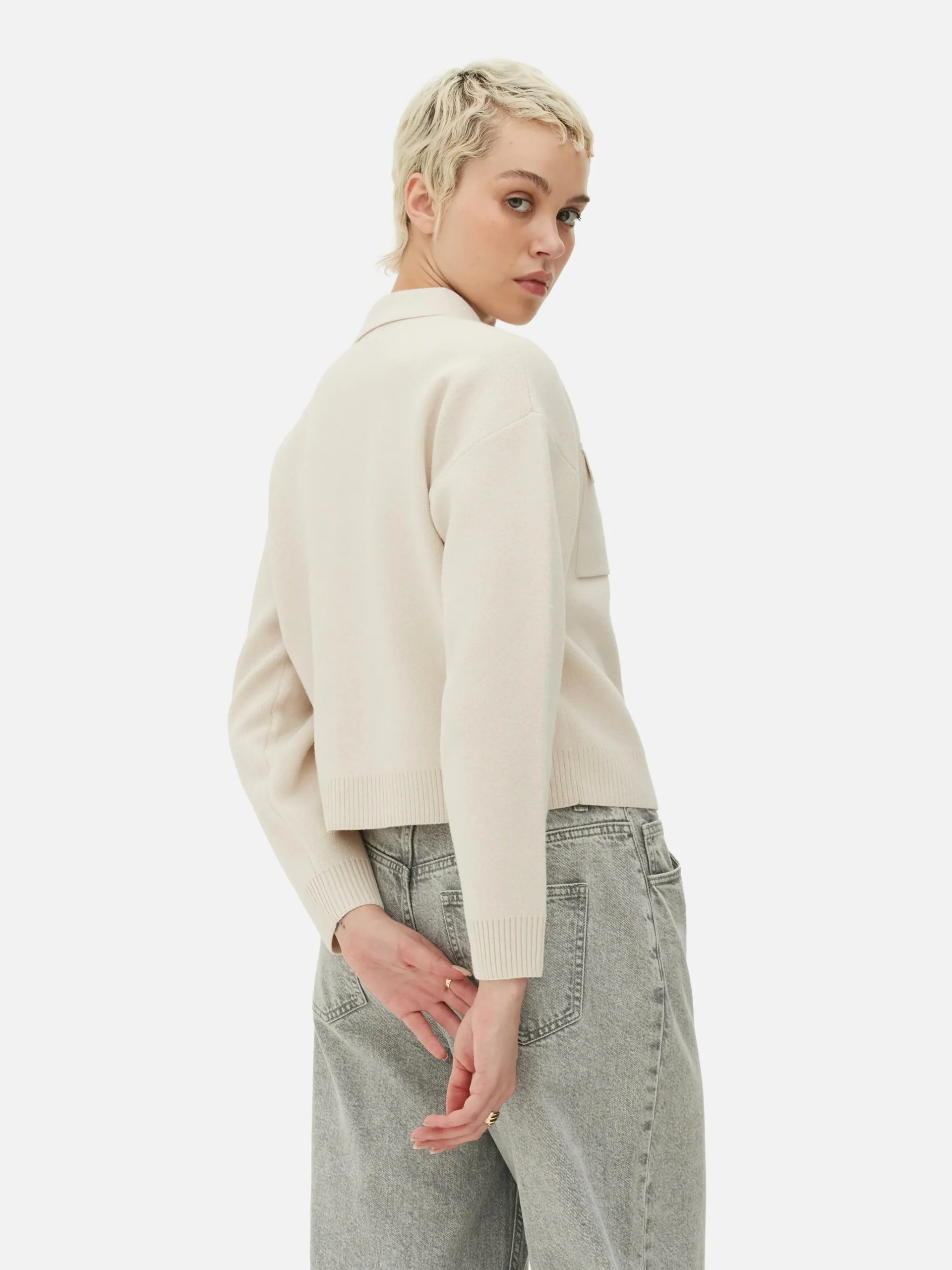 New Cardigan Mit Knopfleiste Und Kragen Damen Pullover Und Cardigans