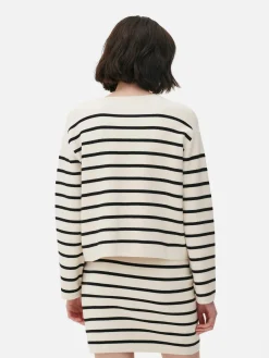 Cardigan Mit Streifen Und Knopfleiste Damen Pullover Und Cardigans