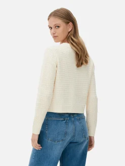 Sale Cardigan Mit Waffelstruktur Damen Pullover Und Cardigans