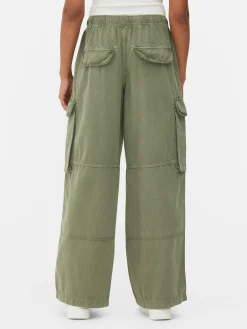 Clearance Cargohose Mit Bindegürtel Damen Denim|Jeans