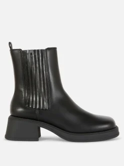 Outlet Chelsea-Stiefeletten Mit Blockabsatz Damen Stiefel