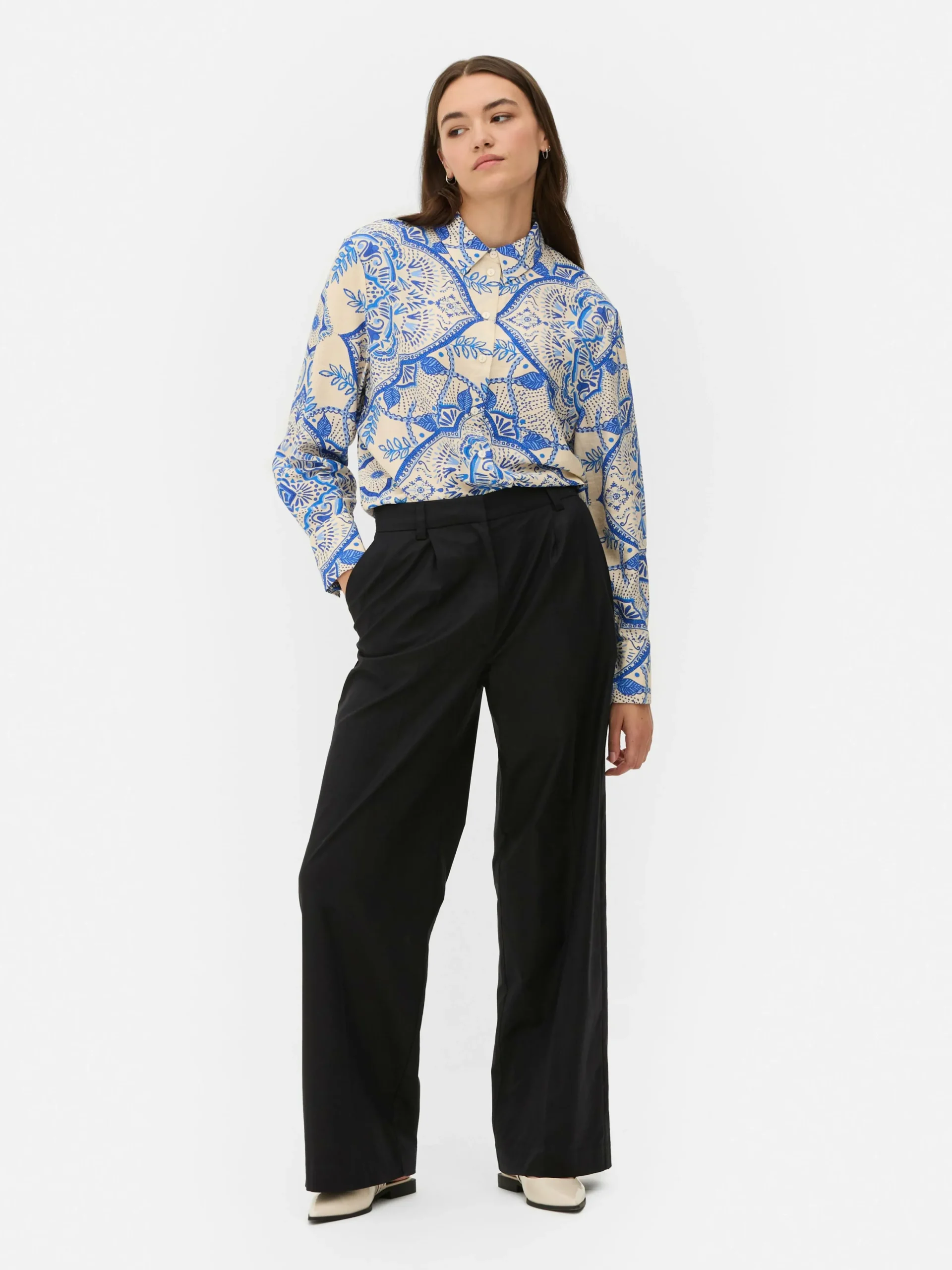 Clearance Chinohose Mit Weitem Bein Damen Hosen Und Leggings