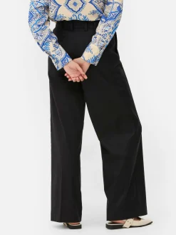 Clearance Chinohose Mit Weitem Bein Damen Hosen Und Leggings