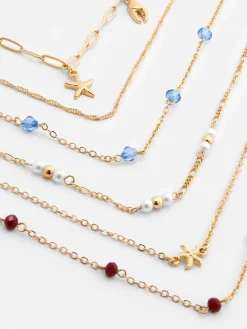 Online Choker-Halsketten Im Strand-Stil, 6er-Pack Damen Schmuck