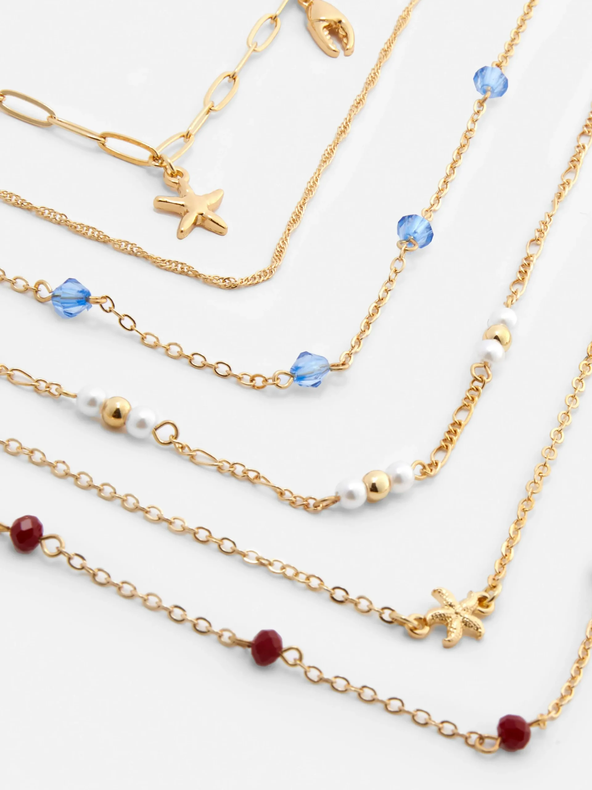 Online Choker-Halsketten Im Strand-Stil, 6er-Pack Damen Schmuck