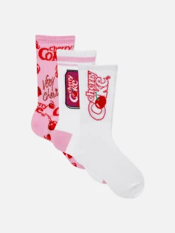Outlet „Coca-Cola Cherry“ Crew-Socken, 3er-Pack Damen Socken