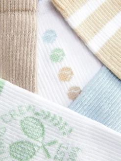 Crew-Socken Mit Grafik, 5er-Pack Damen Socken