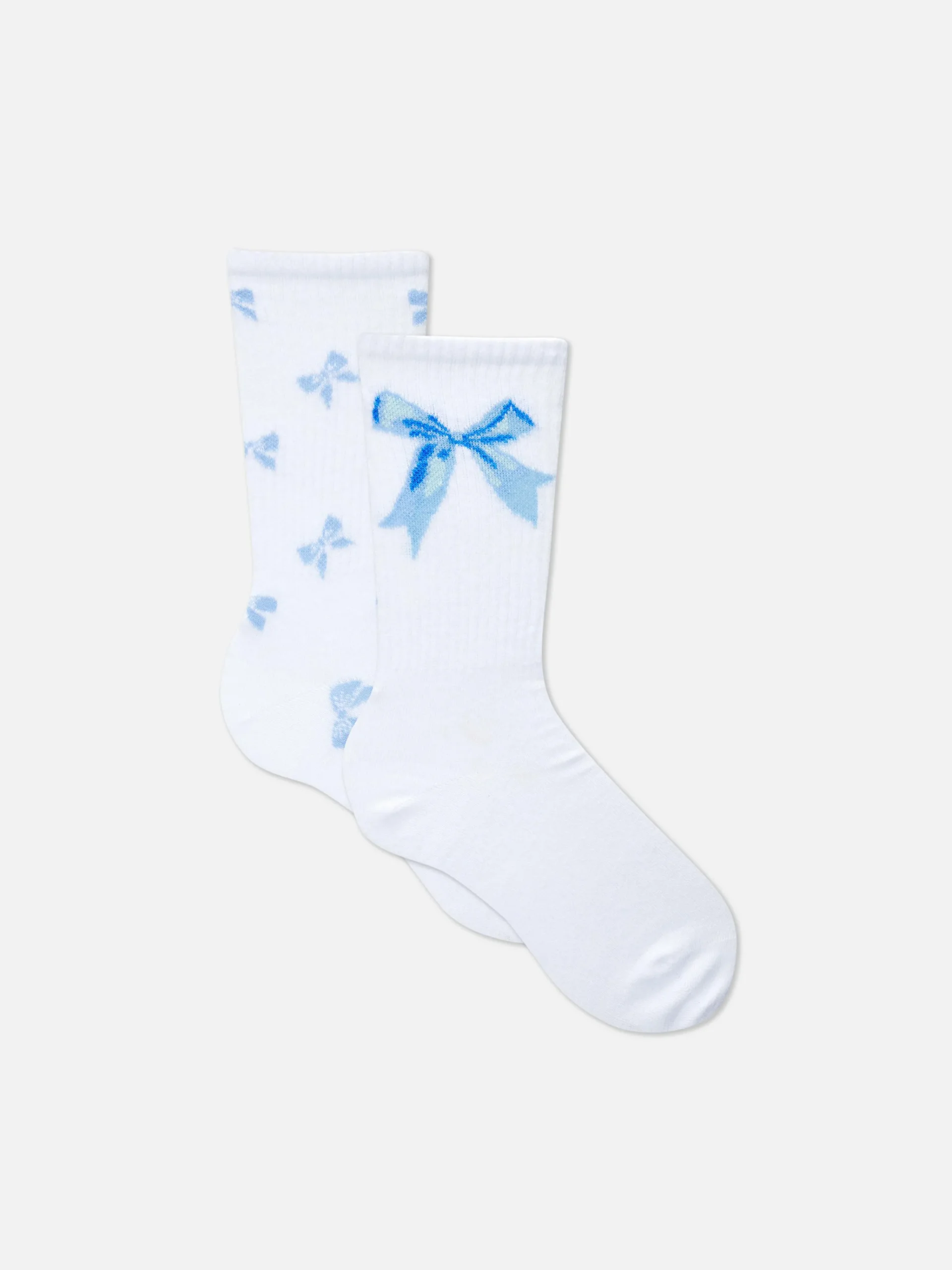 Clearance Crew-Socken Mit Koketter Schleife, 2er-Pack Damen Socken