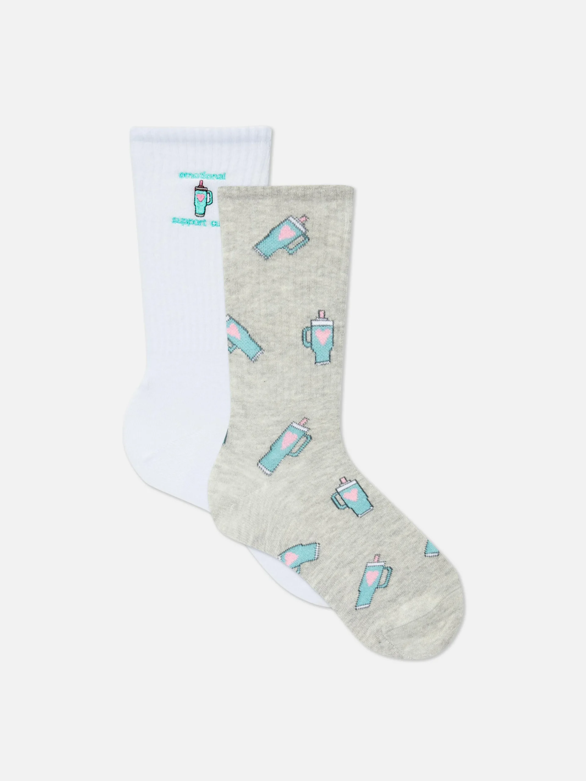New Crew-Socken Mit Reisebecher-Grafik Damen Socken