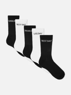Hot Crew-Sportsocken Mit Slogan, 5er-Pack Herren Socken|Sportbekleidung