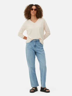 Hot Denim Jeans Mit Geradem Bein Damen Denim|Jeans