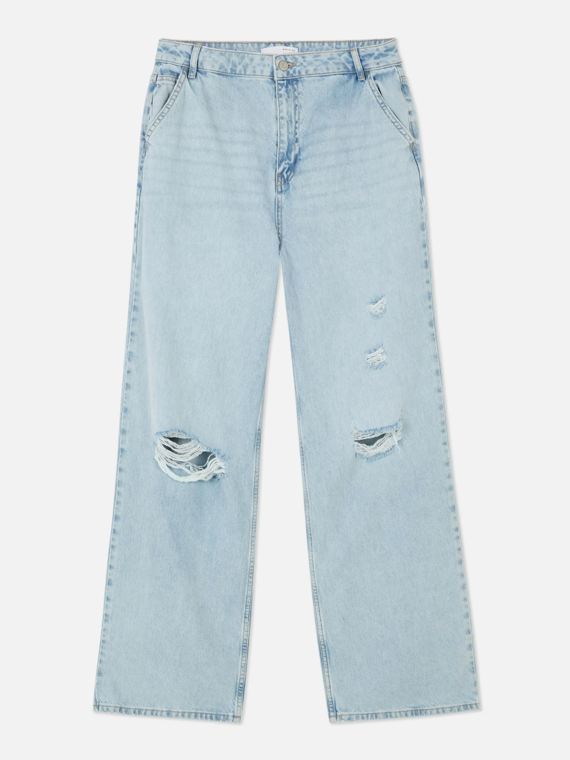 Denim-Jeans Im Used-Look Mit Weitem Bein Damen Denim|Jeans