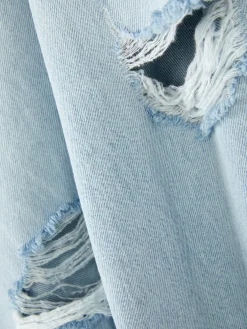 Denim-Jeans Im Used-Look Mit Weitem Bein Damen Denim|Jeans